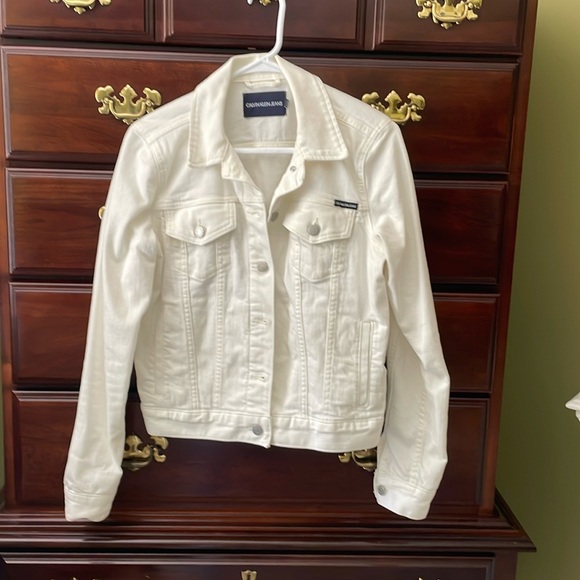 Calvin Klein white jean jacket - Picture 1 of 4